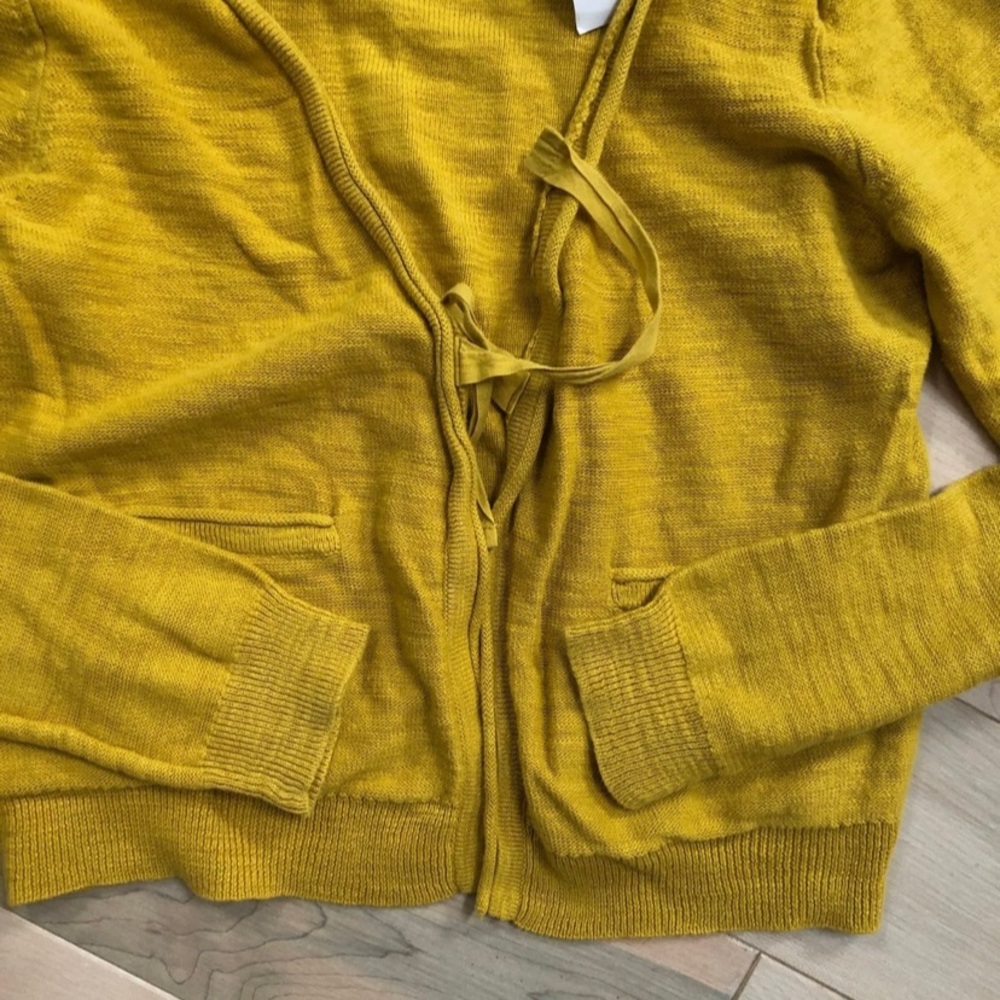 Bonpoint mustard linen cotton cardigan - Picture 4 of 6